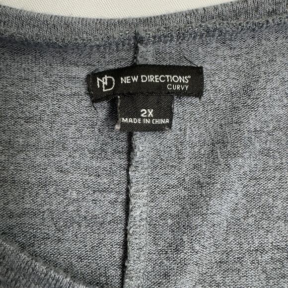 New Directions Curvy Sweater Size 2X Round Neck Long Sleeve Gray Heather - Picture 6 of 6